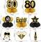 36Pcs 80th Birthday Decorations Kit for Men Women, Black Gold Happy 80 Birthday Banner Balloons Honeycomb Centerpiece Hanging Swirl Party Supplies, Eighty Year Old Bday Table Topper Decor